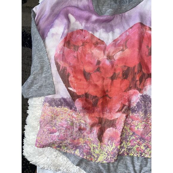 Mudd Girls Sz. 14 3/4 Flowy Heart Design Top. Pretty - Picture 6 of 9